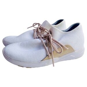 Vessi White and Tan Sneakers Size 9